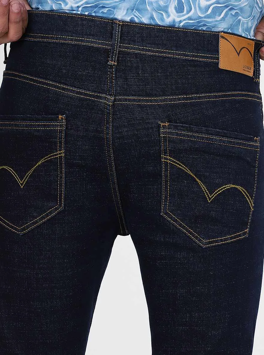 Navy Blue Washed Rider Fit Jeans | JadeBlue