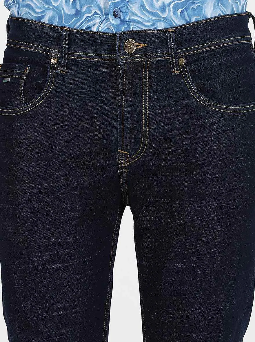 Navy Blue Washed Rider Fit Jeans | JadeBlue