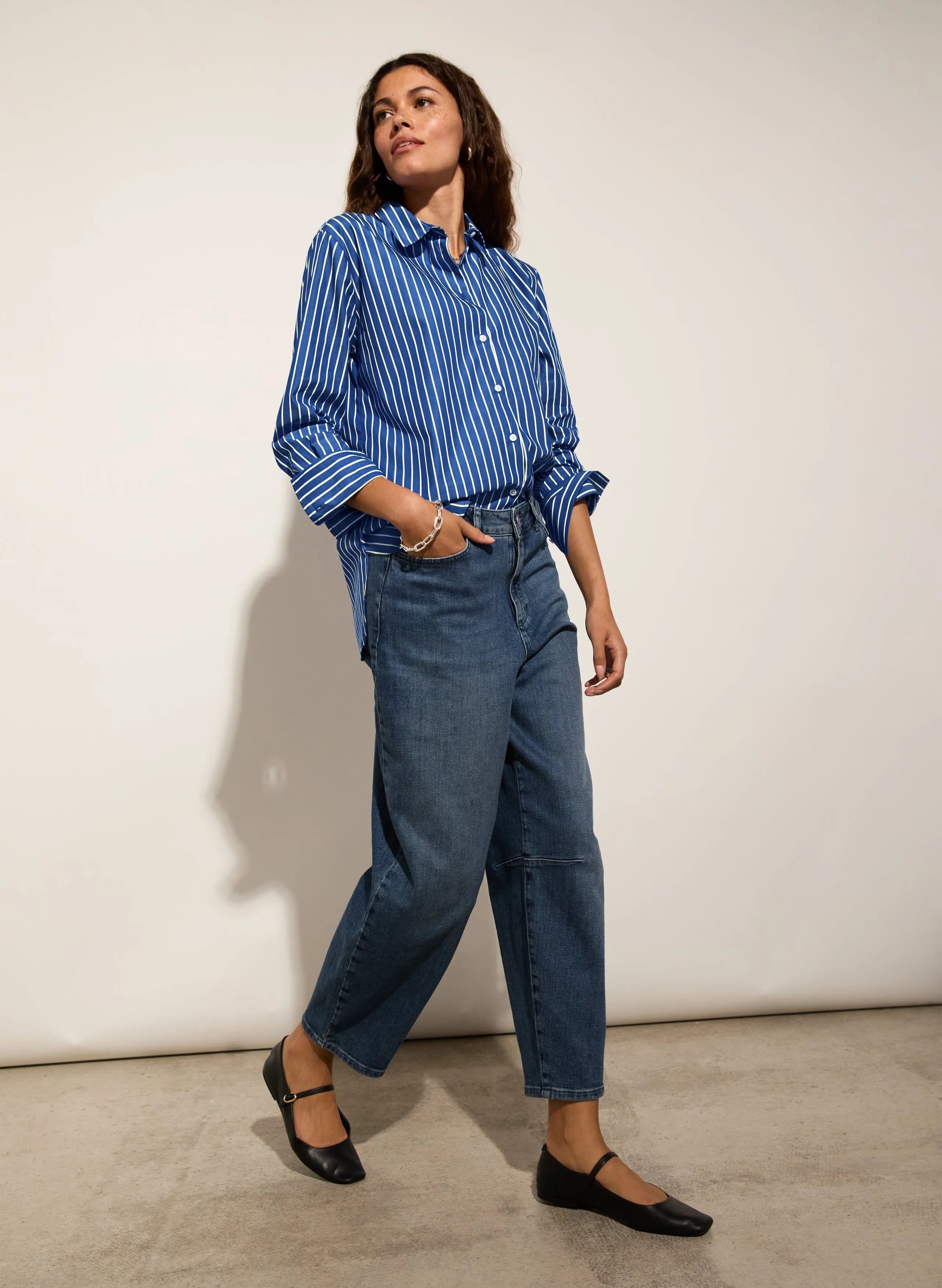 Nixi Organic Stretch Denim Barrel Jeans