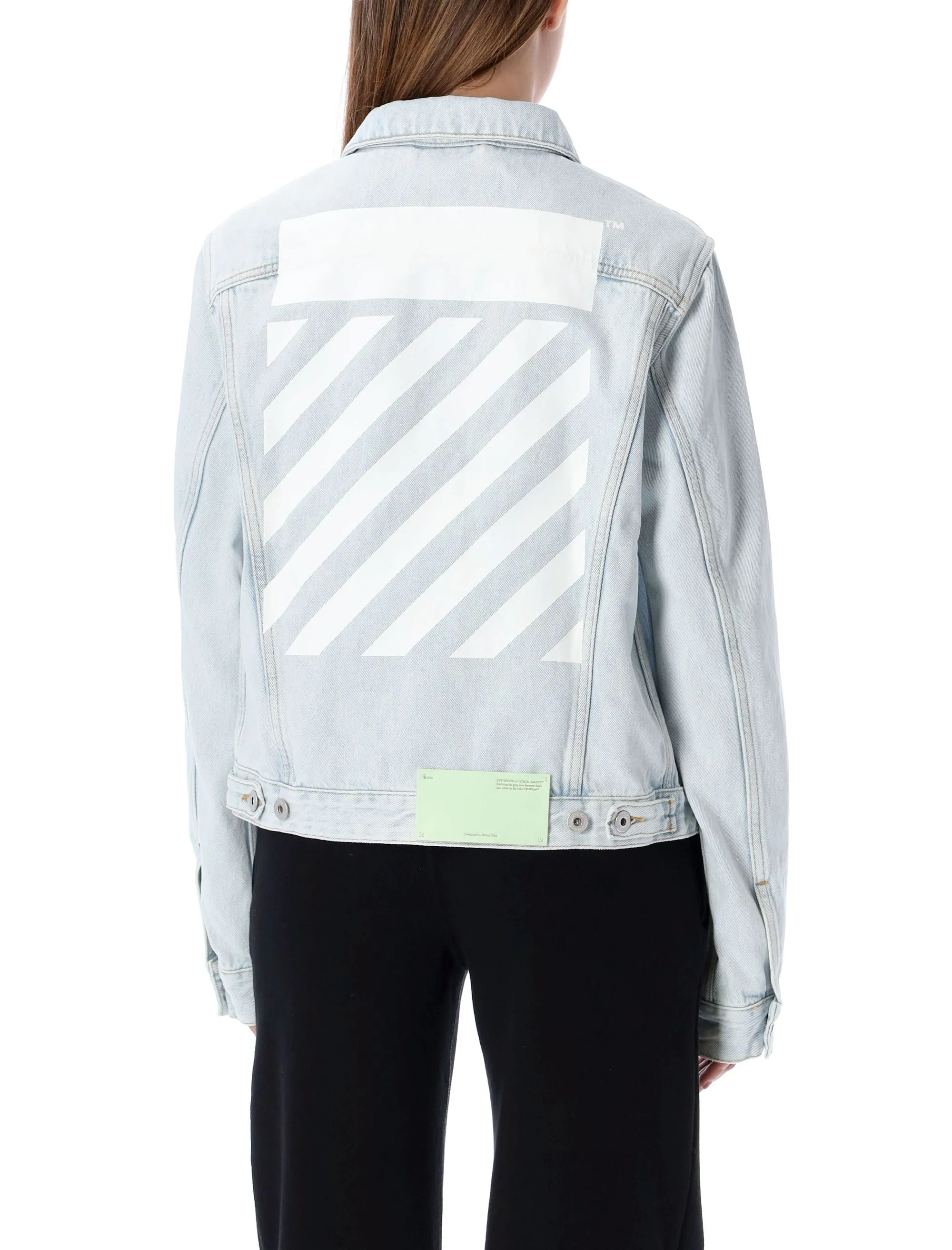 Off-White Diag Printed Buttoned Denim Jacket