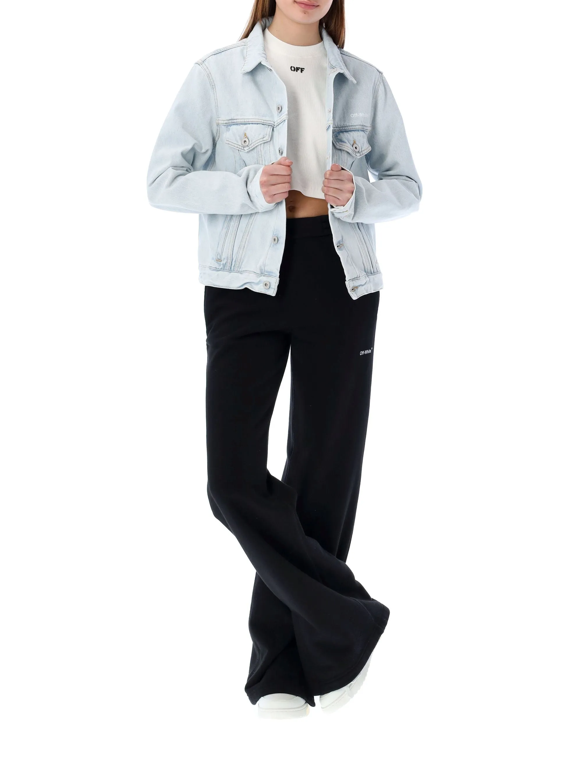 Off-White Diag Printed Buttoned Denim Jacket