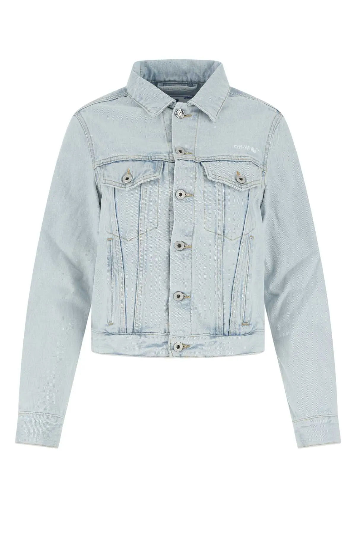Off-White Diag Printed Buttoned Denim Jacket