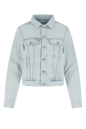 Off-White Diag Printed Buttoned Denim Jacket