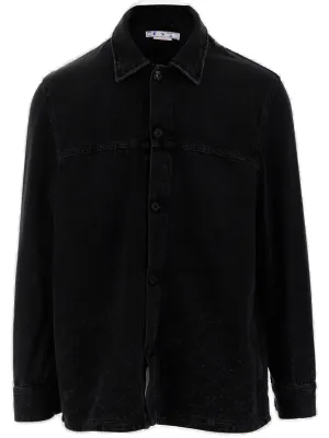 Off-White Monogram Long-Sleeved Denim Overshirt