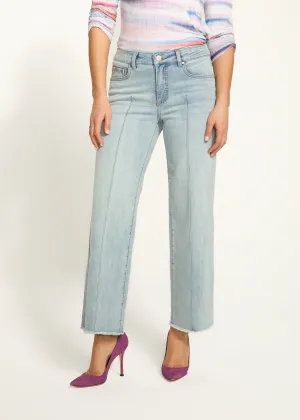 Olivia Wide Ankle Denim, Pale Wash