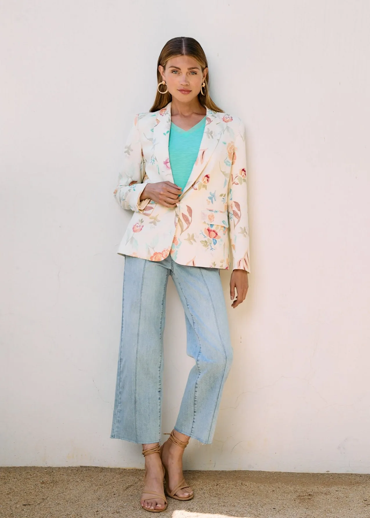 Olivia Wide Ankle Denim, Pale Wash