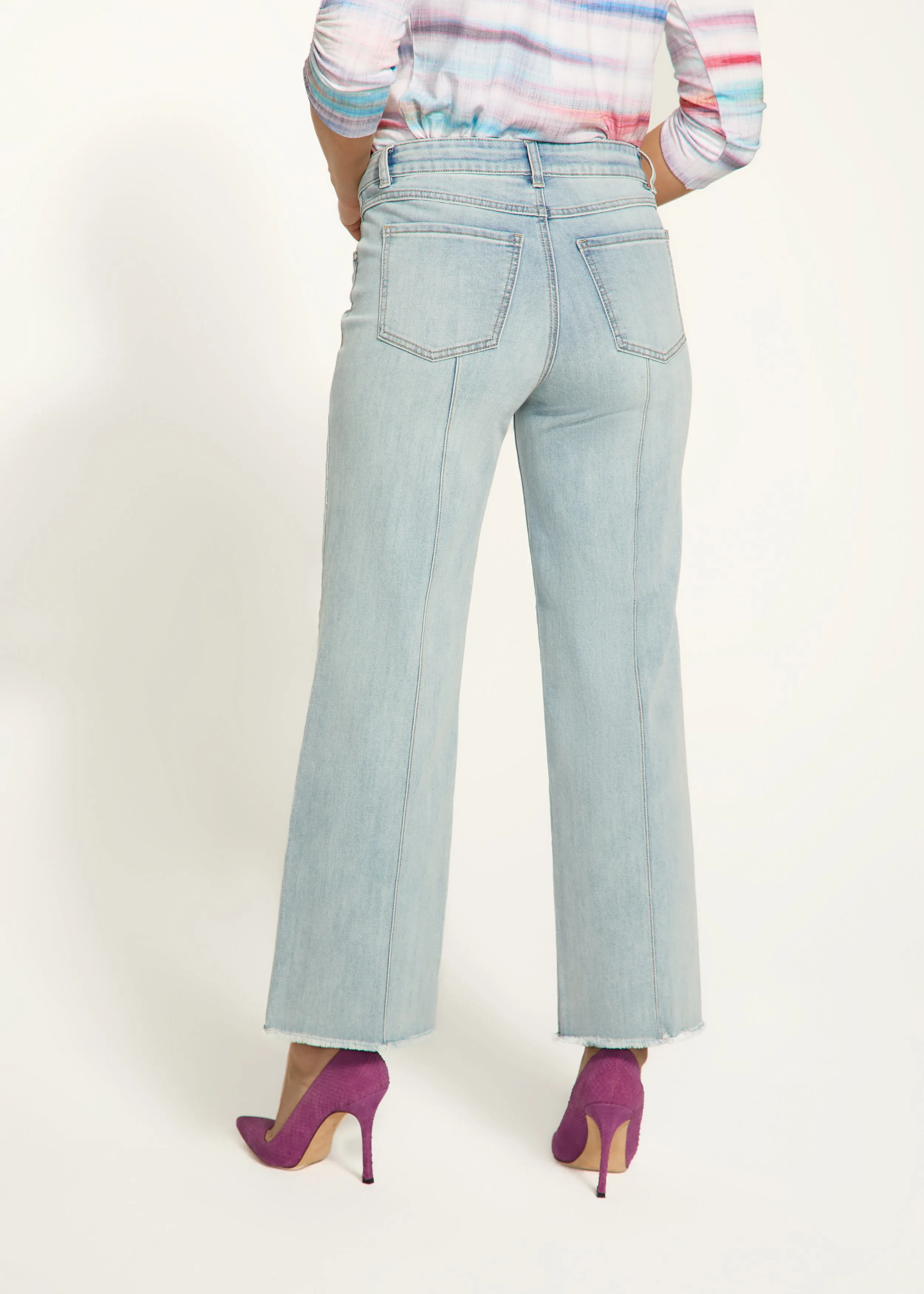 Olivia Wide Ankle Denim, Pale Wash