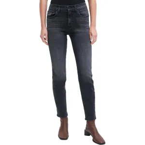 Peggi Womens Distressed Denim Straight Leg Jeans
