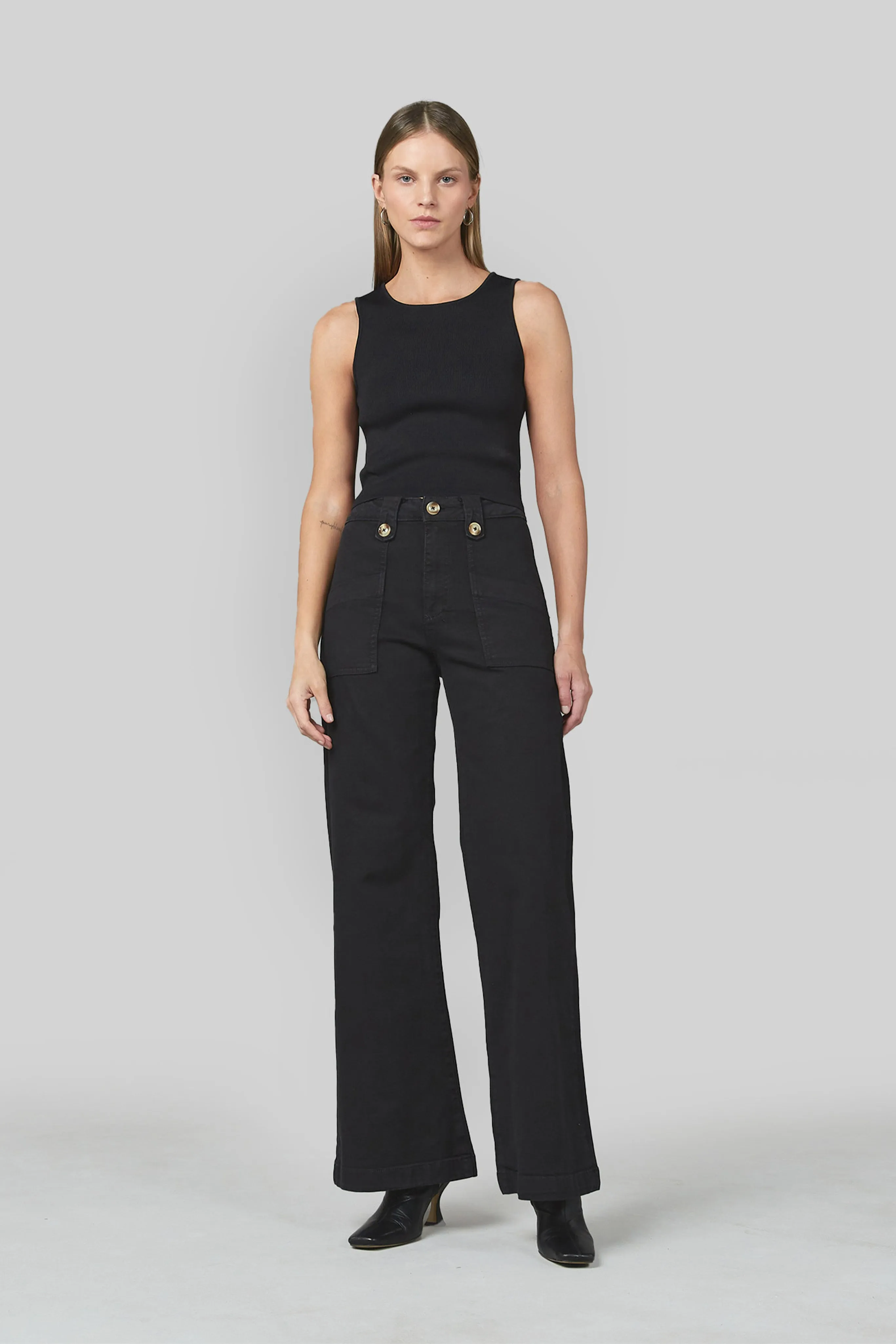 Piper Black Wide Leg Trouser