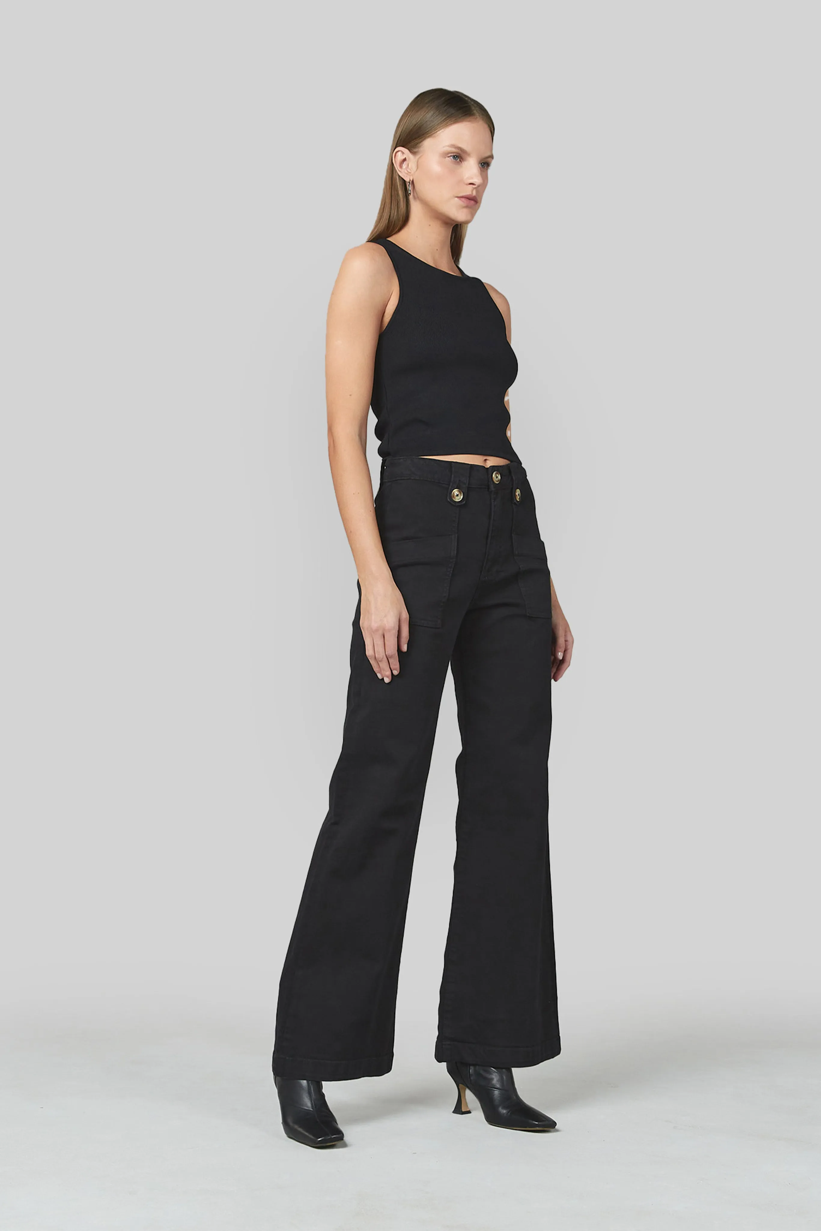 Piper Black Wide Leg Trouser