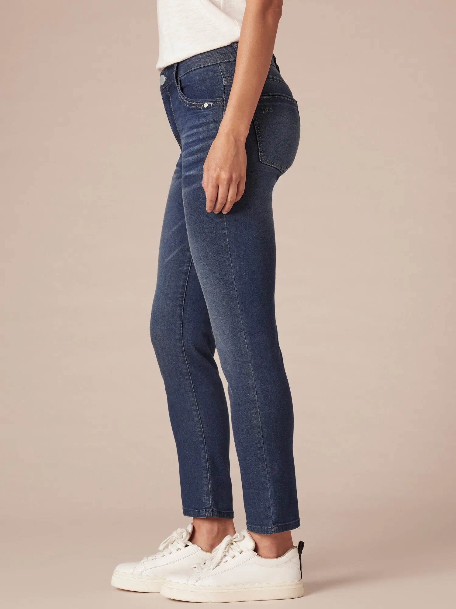 "Ab"solution® Blue Denim High Rise Ankle Length Skinny Jean