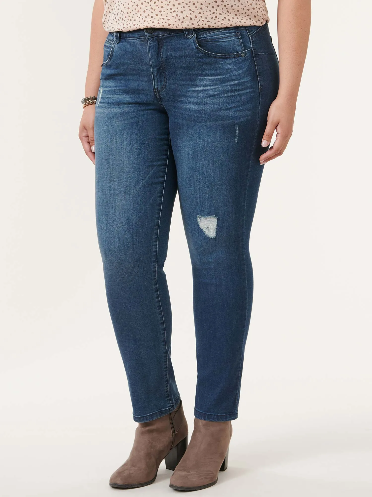 "Ab"solution® Blue Vintage Denim Plus Straight Leg Jeans