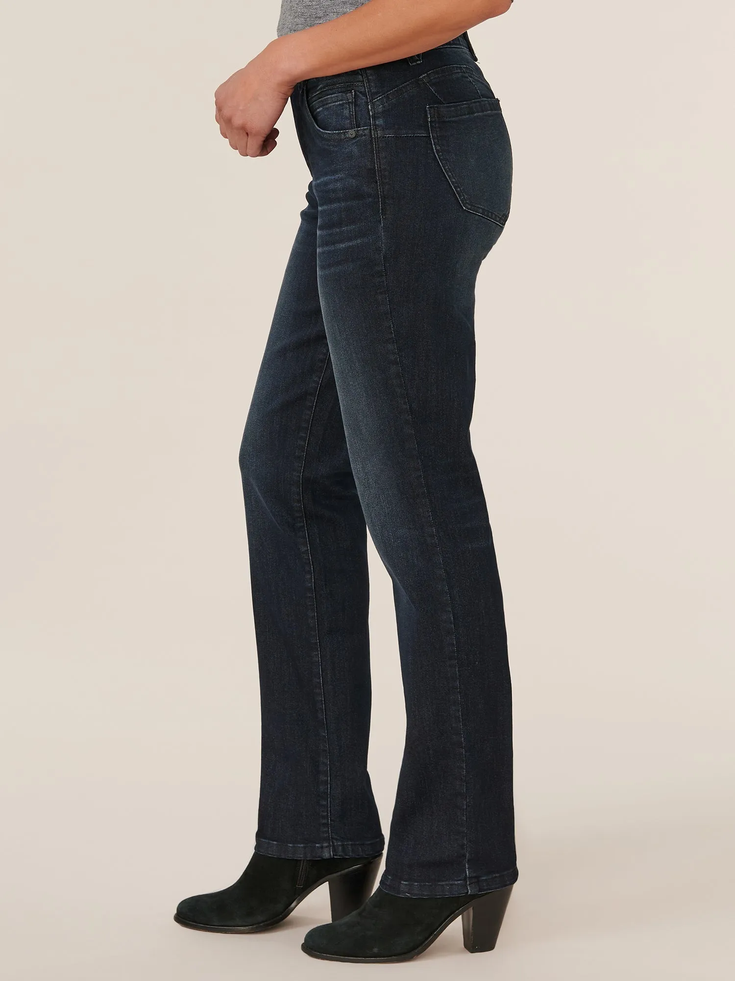 "Ab"solution® Dark Indigo Artisanal Straight Leg Jeans