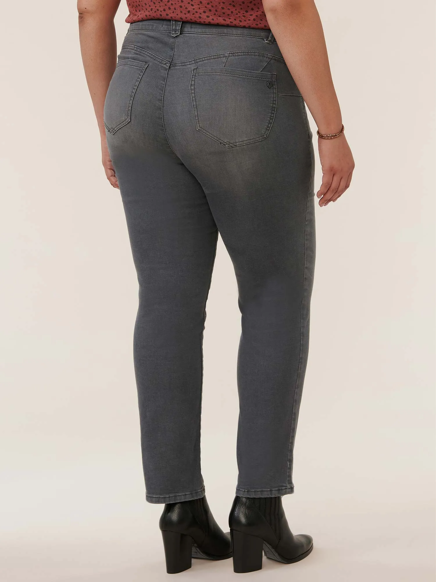 "Ab"solution® Grey Booty Lift Plus Straight Leg Jeans