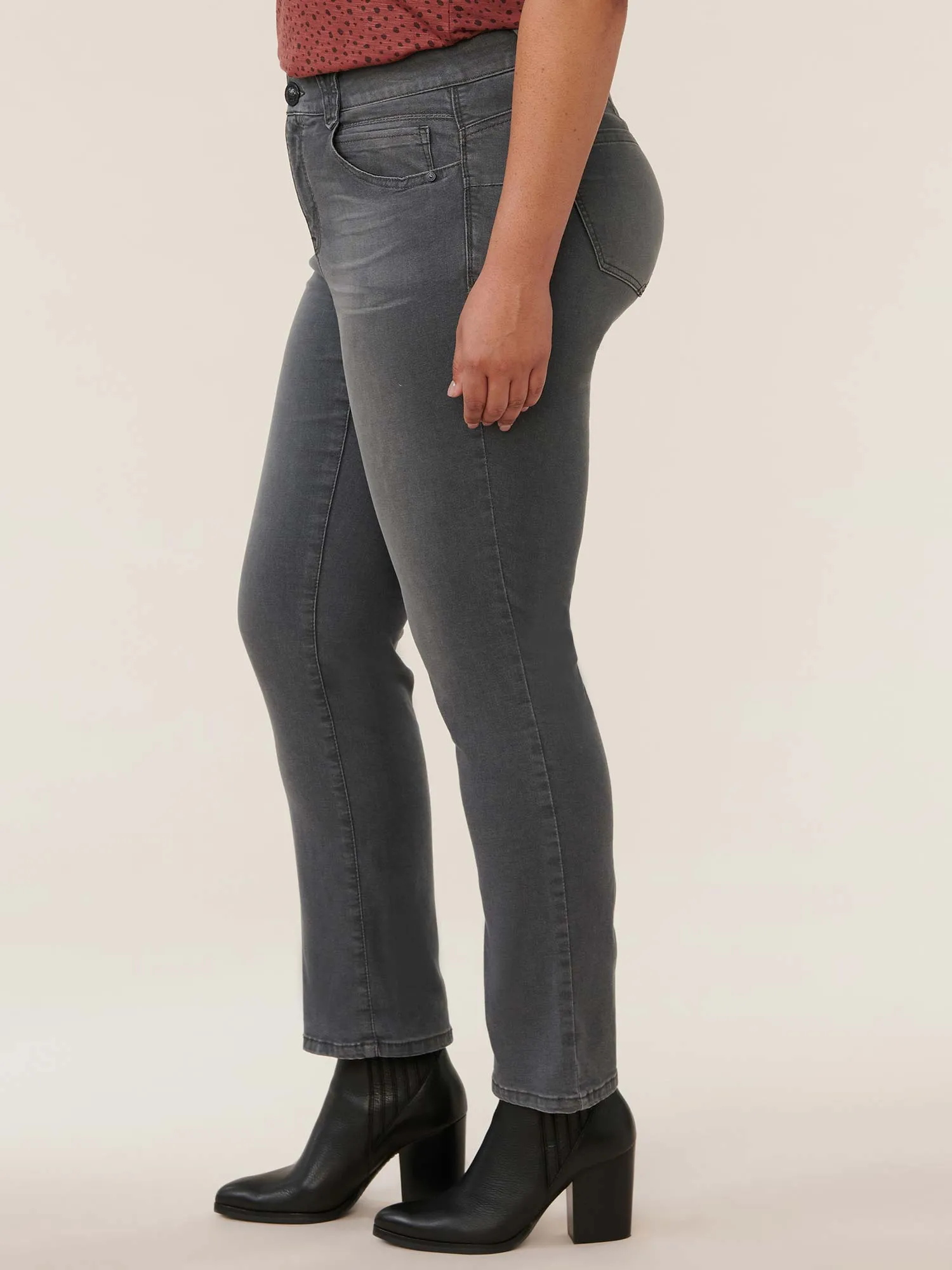 "Ab"solution® Grey Booty Lift Plus Straight Leg Jeans