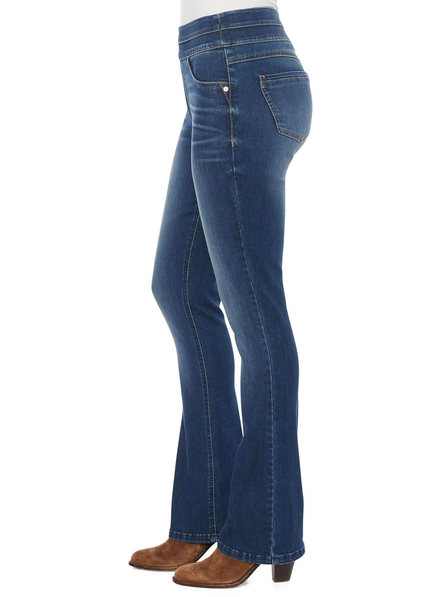 "Ab"solution® High Rise Blue Itty Bitty Bootcut Glider