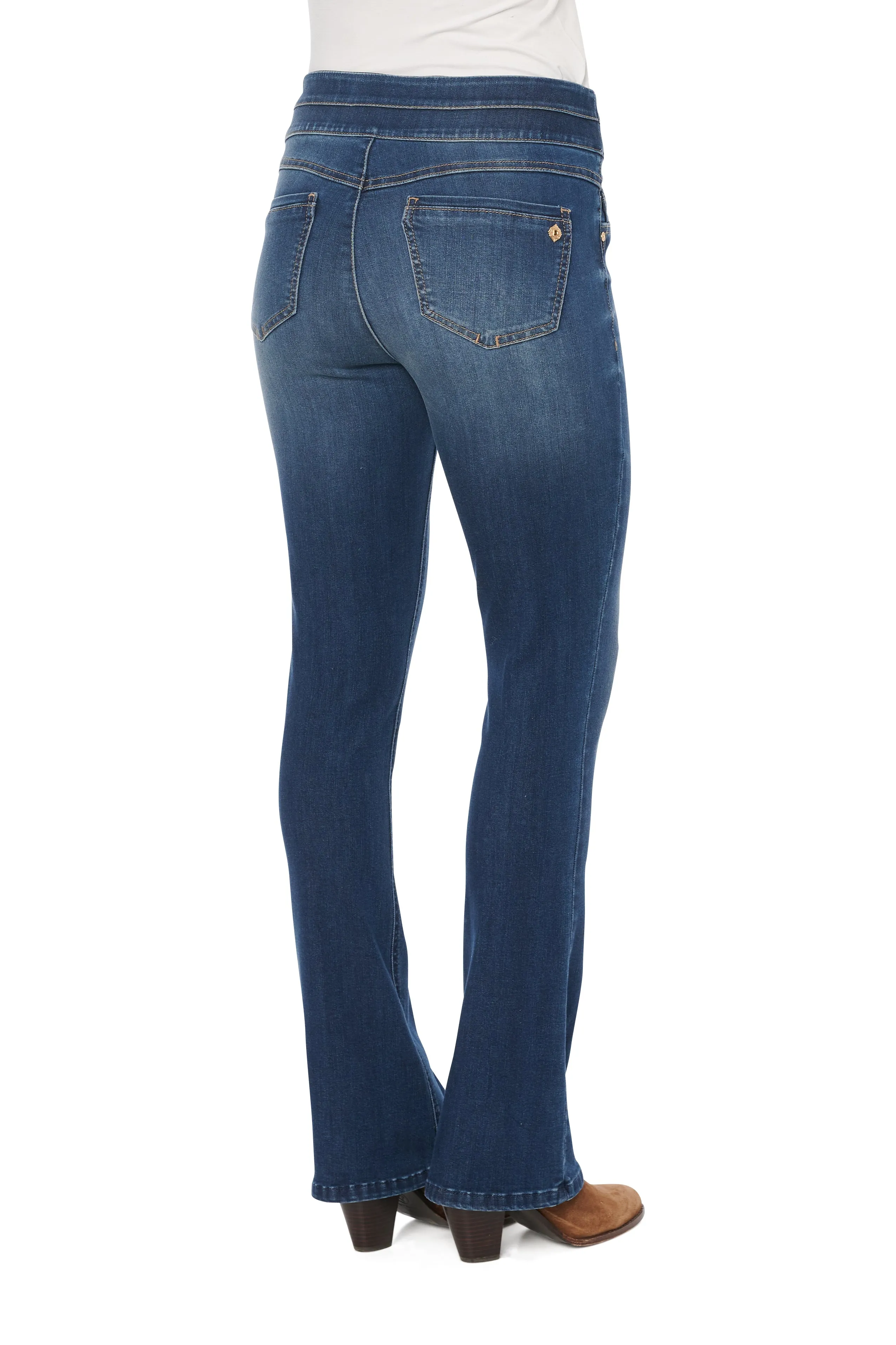 "Ab"solution® High Rise Blue Itty Bitty Bootcut Glider
