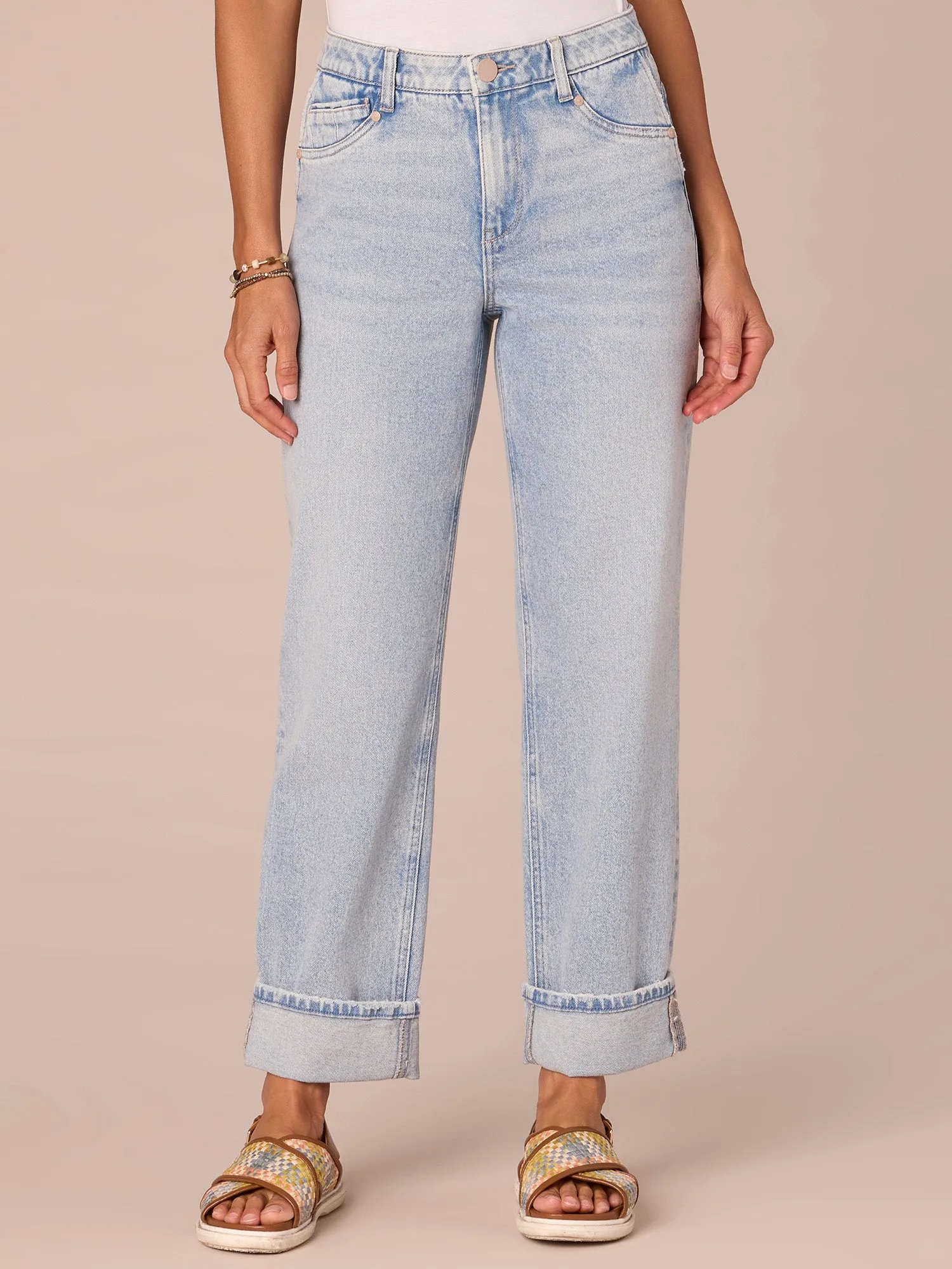 "Ab"solution High Rise Boyfriend Jeans with Side Entry Pockets