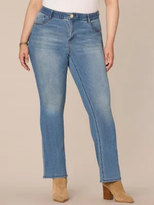"Ab"solution High Rise Cascading D Itty Bitty Boot Plus Size Jeans