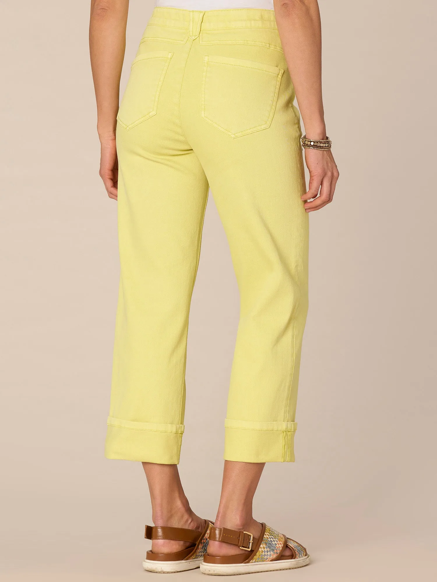 "Ab"solution High Rise Cropped Roll Cuff Round Up Boyfriend Jeans
