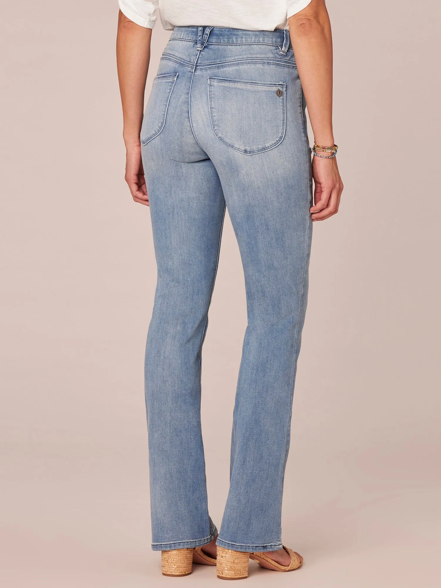 "Ab"solution® High Rise Itty Bitty Bootcut Light Blue Jeans