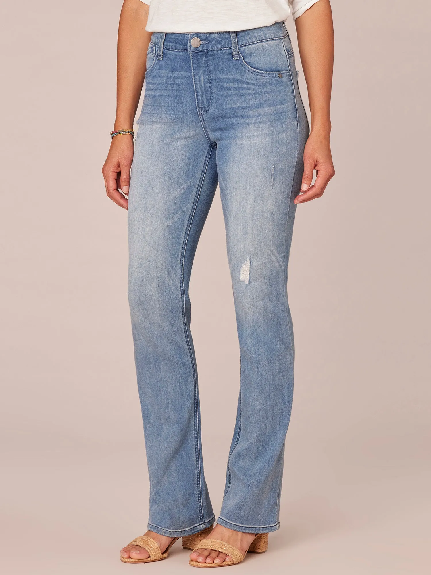 "Ab"solution® High Rise Itty Bitty Bootcut Light Blue Jeans