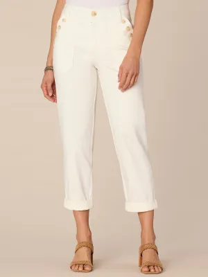 "Ab"solution High Rise Petite Straight Leg Jeans with Sailor Buttons