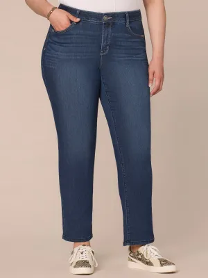 "Ab"solution® High Rise Straight Leg Plus Size Indigo Jeans