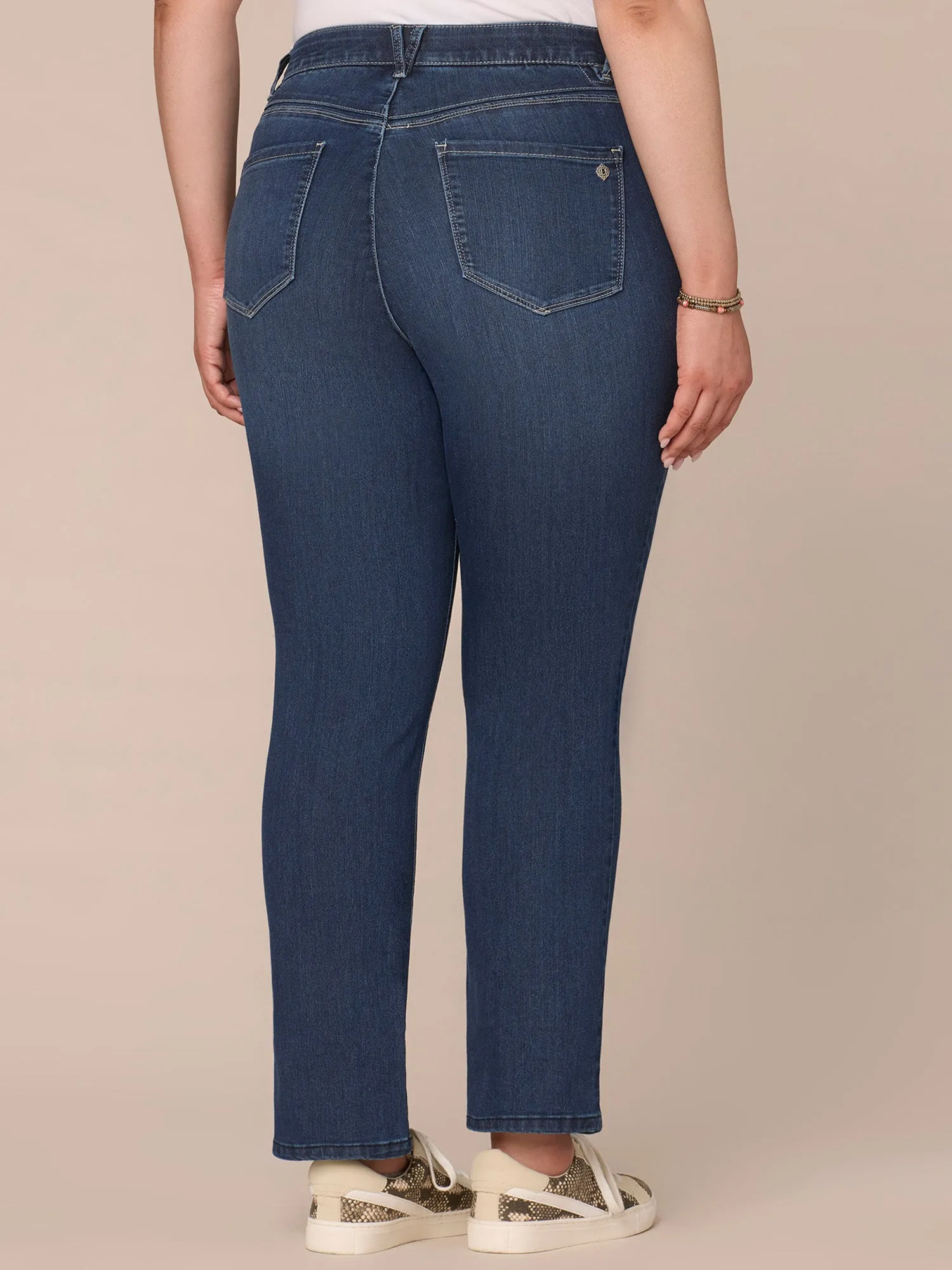 "Ab"solution® High Rise Straight Leg Plus Size Indigo Jeans