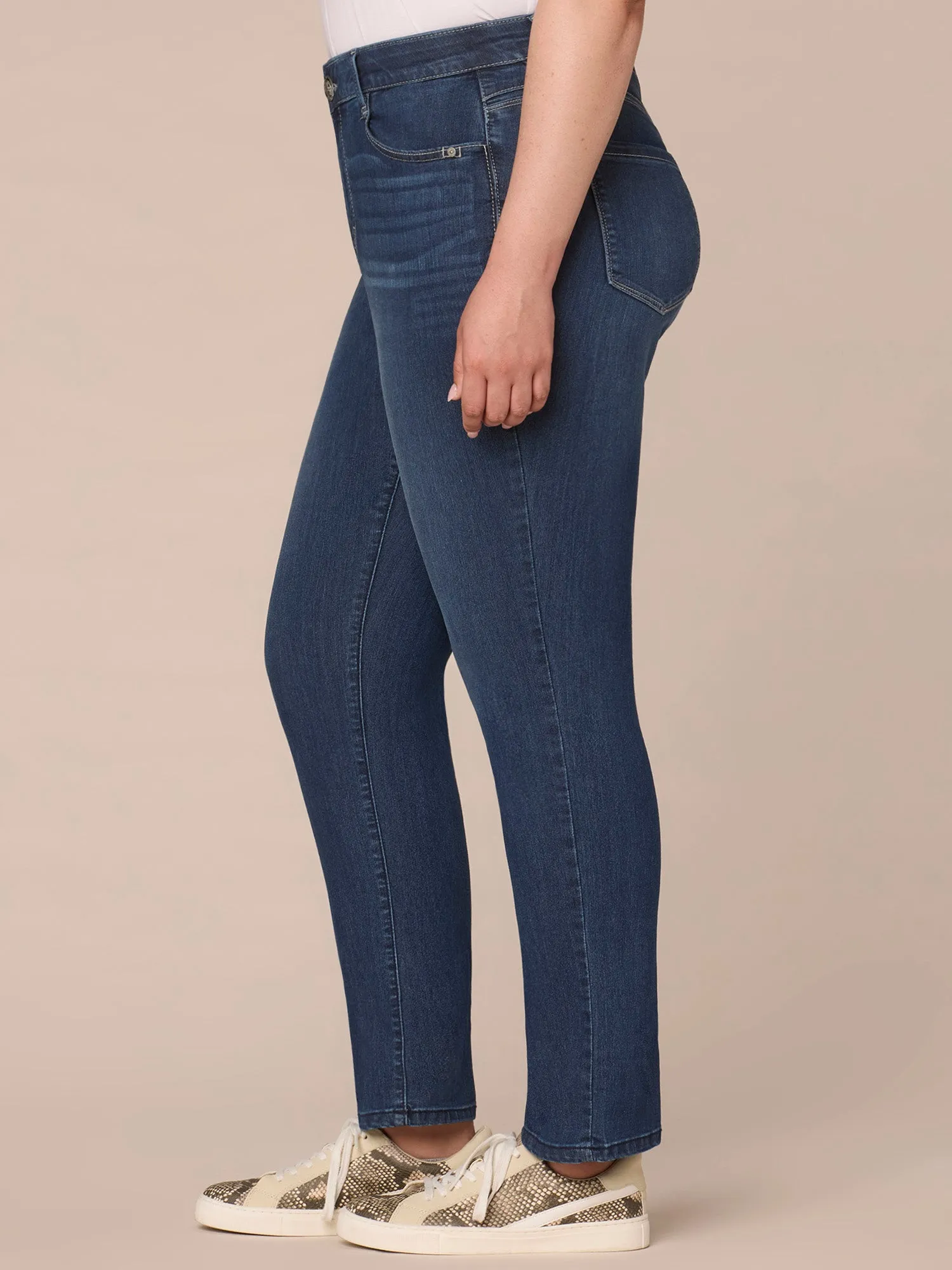 "Ab"solution® High Rise Straight Leg Plus Size Indigo Jeans