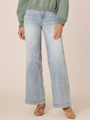 "Ab"solution High Rise Tall Wide Leg Jeans with Fading Detail