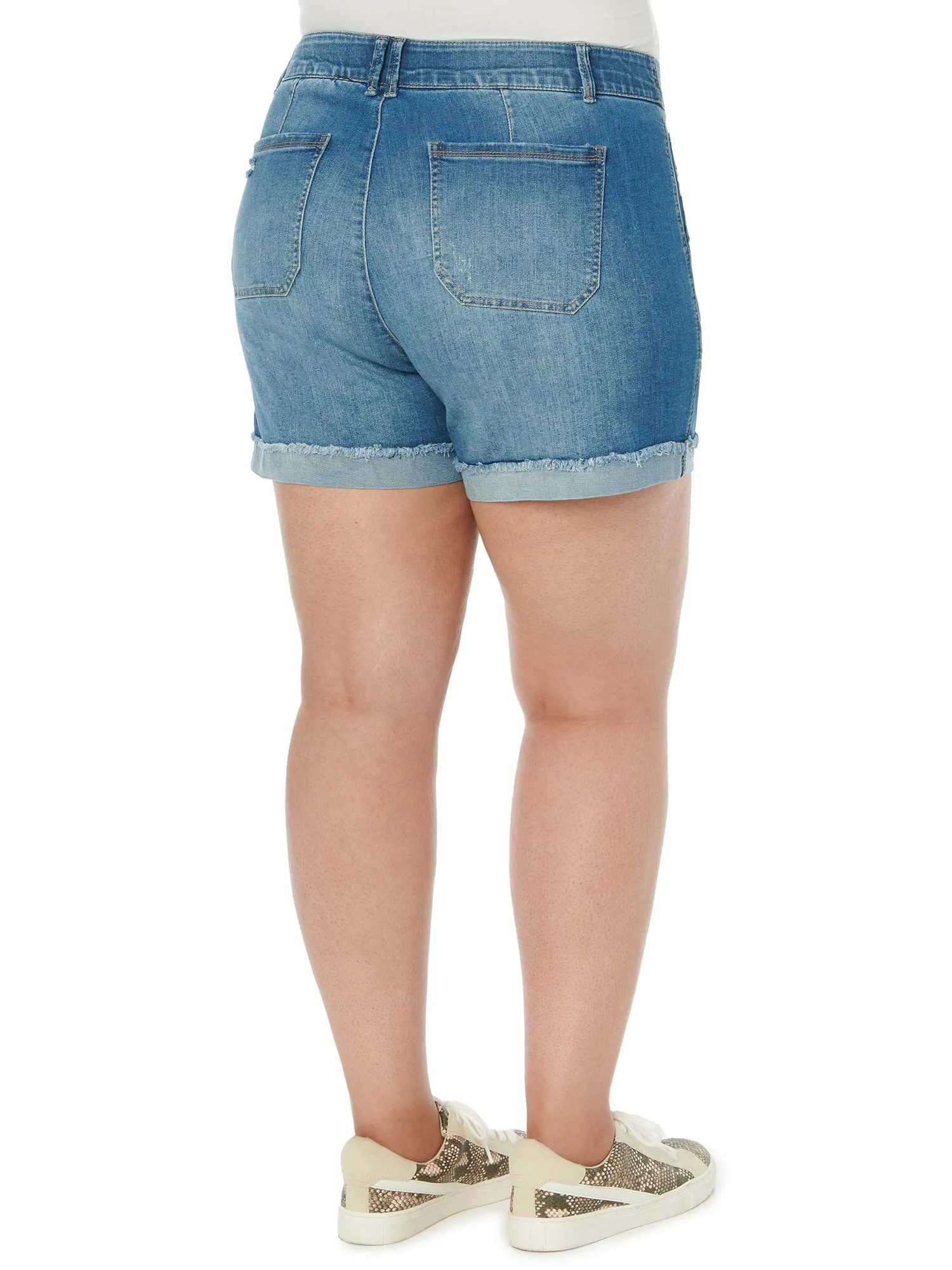 "Ab"solution® High Rise Vintage Blue Denim Plus Shorts