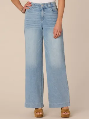 "Ab"solution High Rise Wide Leg Tall Jeans with Fading Detail