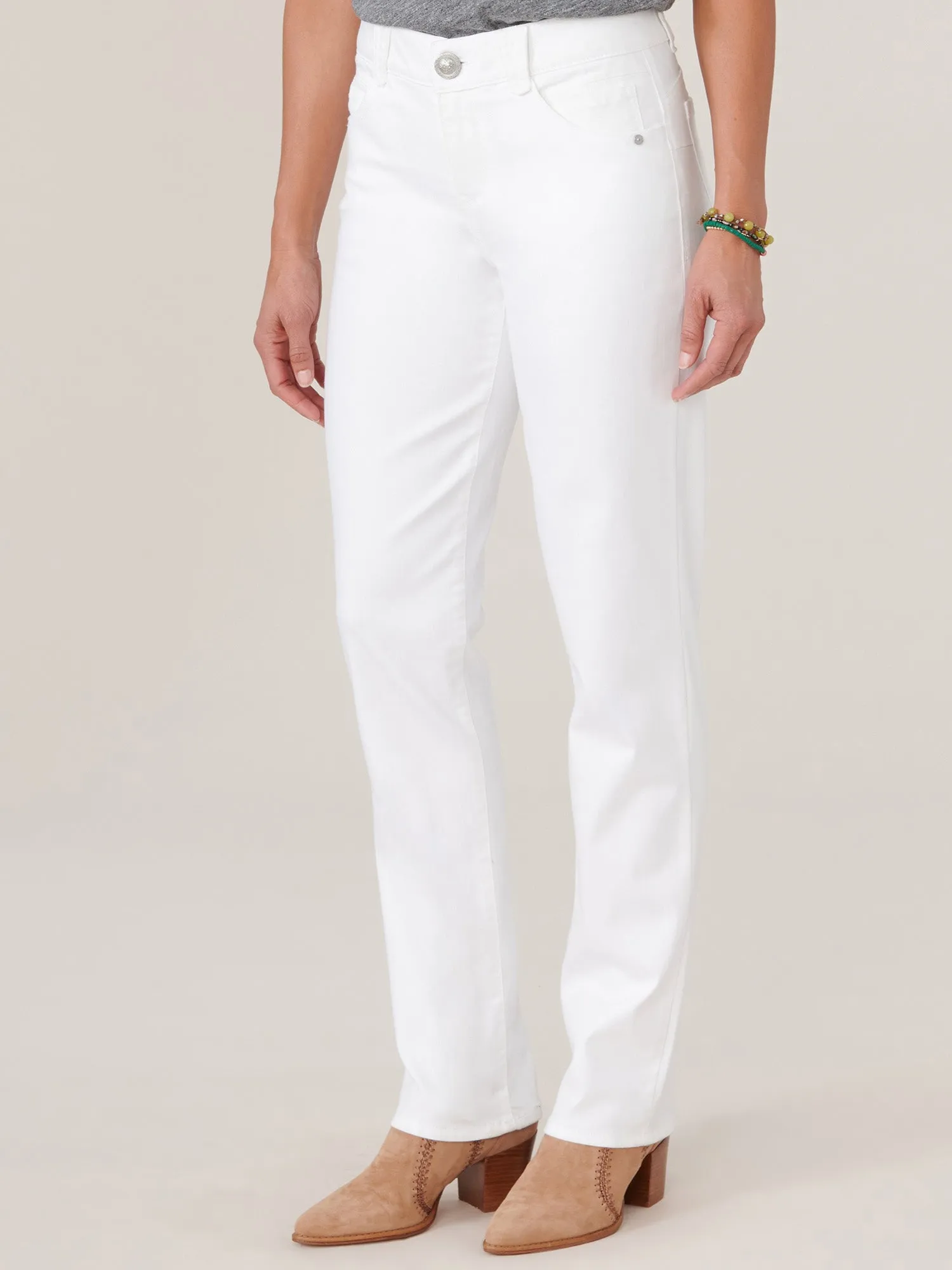 "Ab"solution® Petite White Straight Leg Jeans