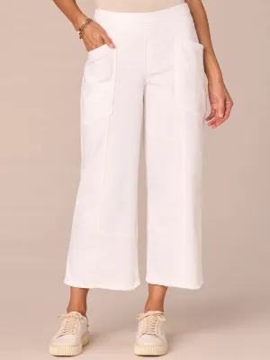 "Ab"solution Skyrise Cropped Glider Wide Leg Jeans with Fray Hem