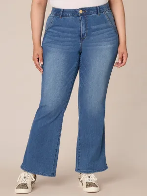 "Ab"solution Skyrise Double Side Seam Bootcut Plus Size Jeans