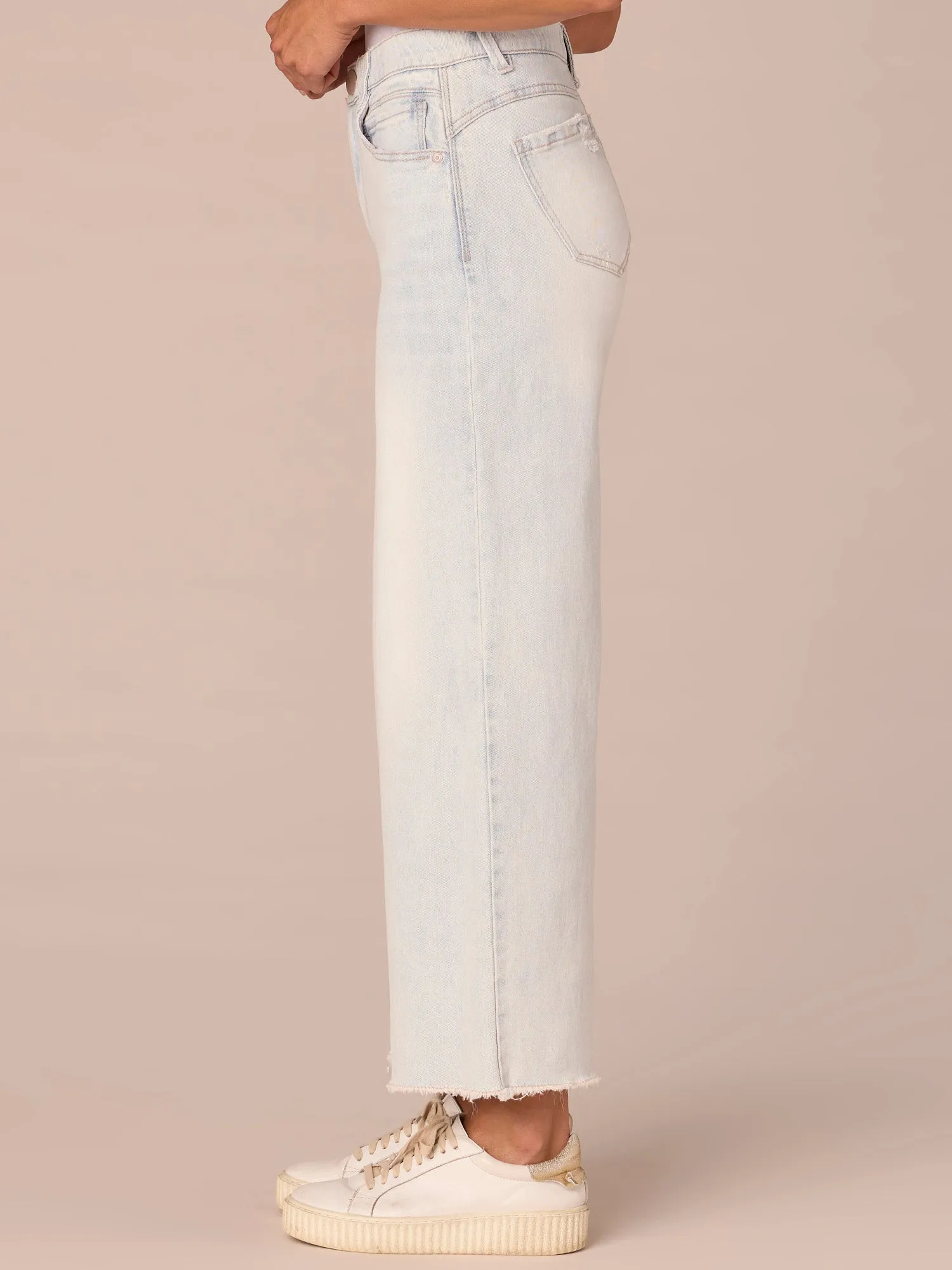 "Ab"solution Skyrise Round Up Boyfriend Wide Leg Plus Size Jeans