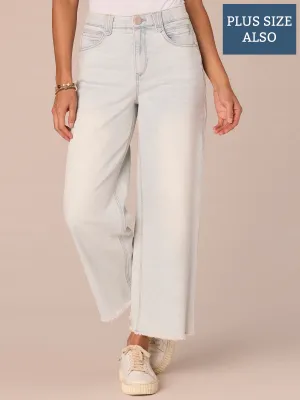 "Ab"solution Skyrise Round Up Boyfriend Wide Leg Plus Size Jeans
