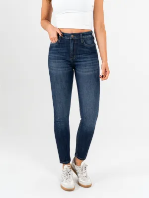 Ref: 065477 Jean Skinny stretch, tiro alto, tono azul oscuro