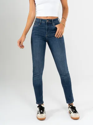Ref: 065673 Jean Skinny stretch, tiro alto, tono azul medio