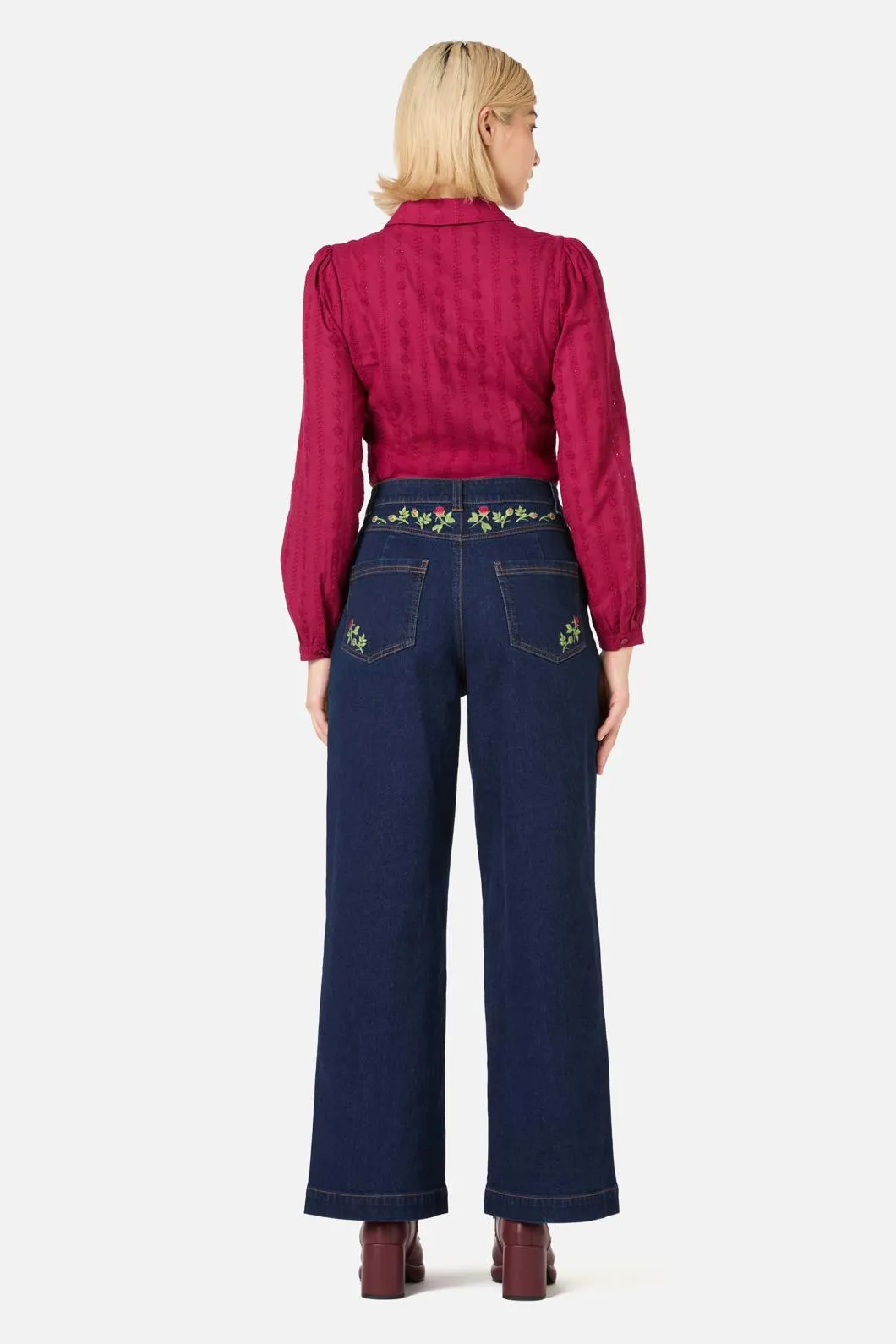 Rose Bud Embroidered Jean