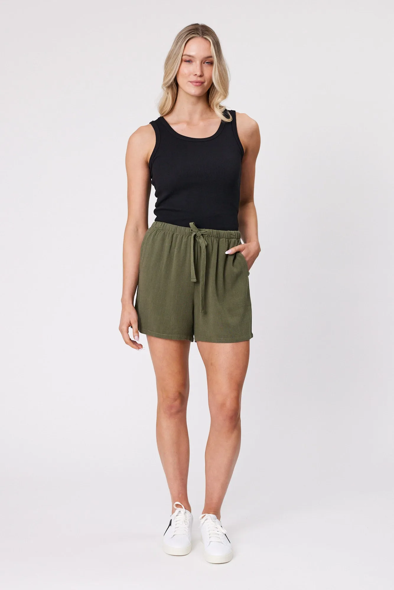 Shine On Essentials Rib Tank Black