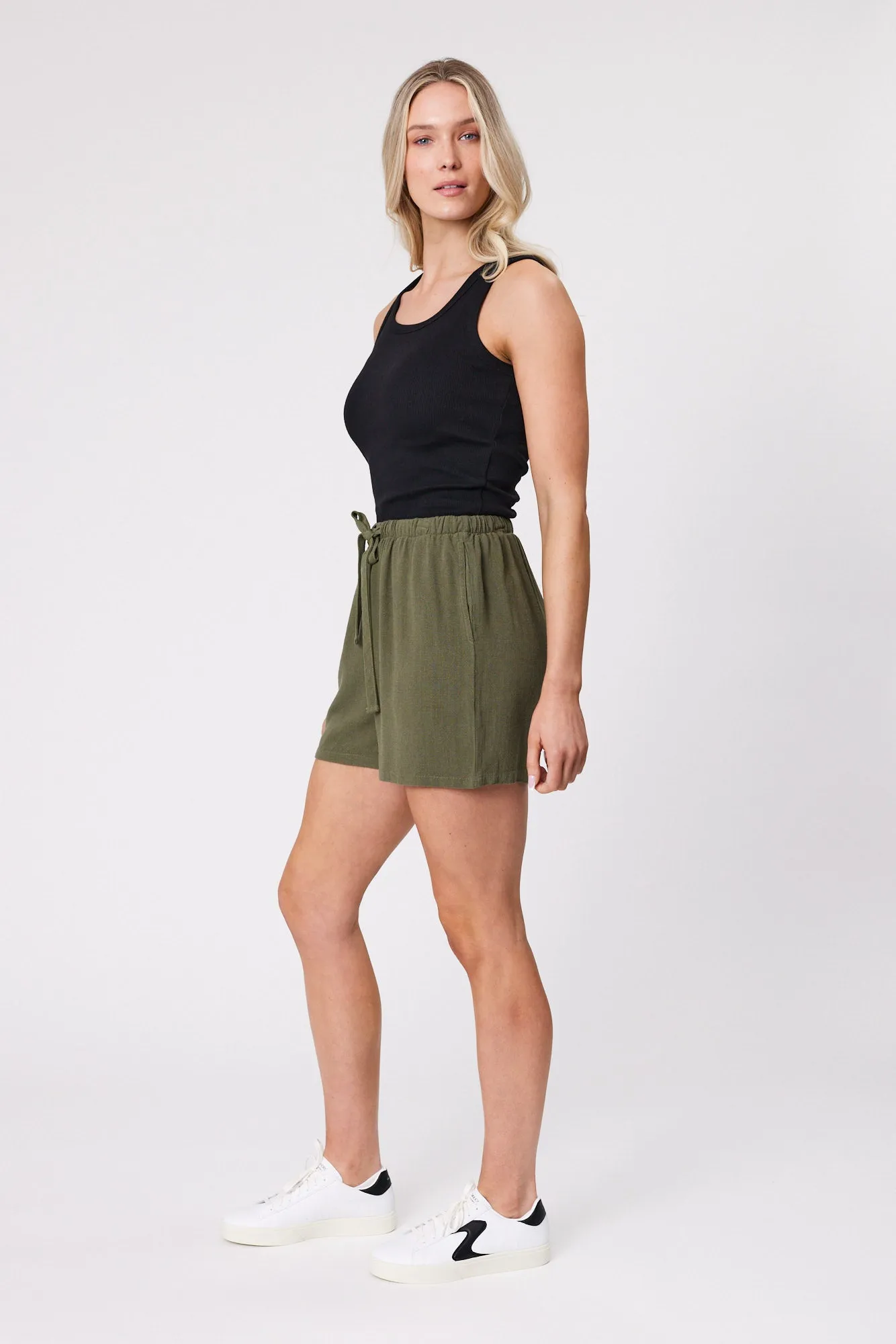 Shine On Essentials Rib Tank Black