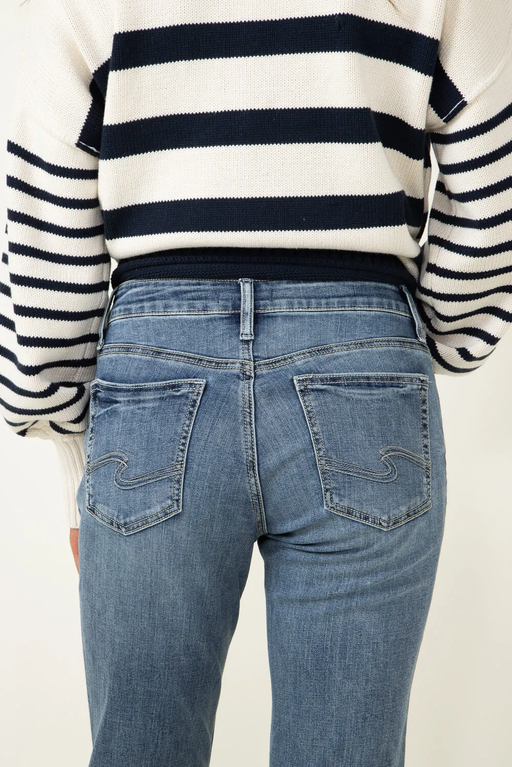 Silver Jeans Mid Rise Slim Luxe Stretch Boyfriend Jeans for Women | L27101CVS208
