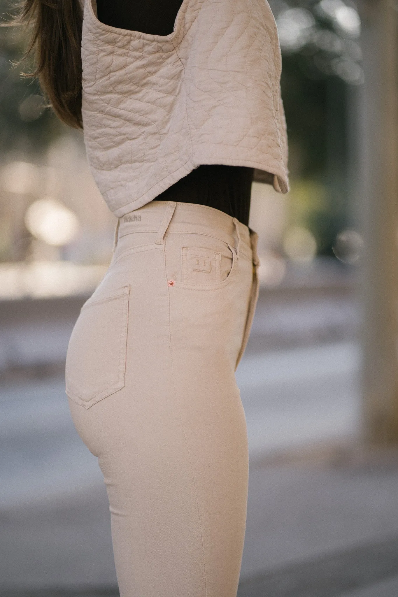 SKINNY HIGH RISE - BEIGE