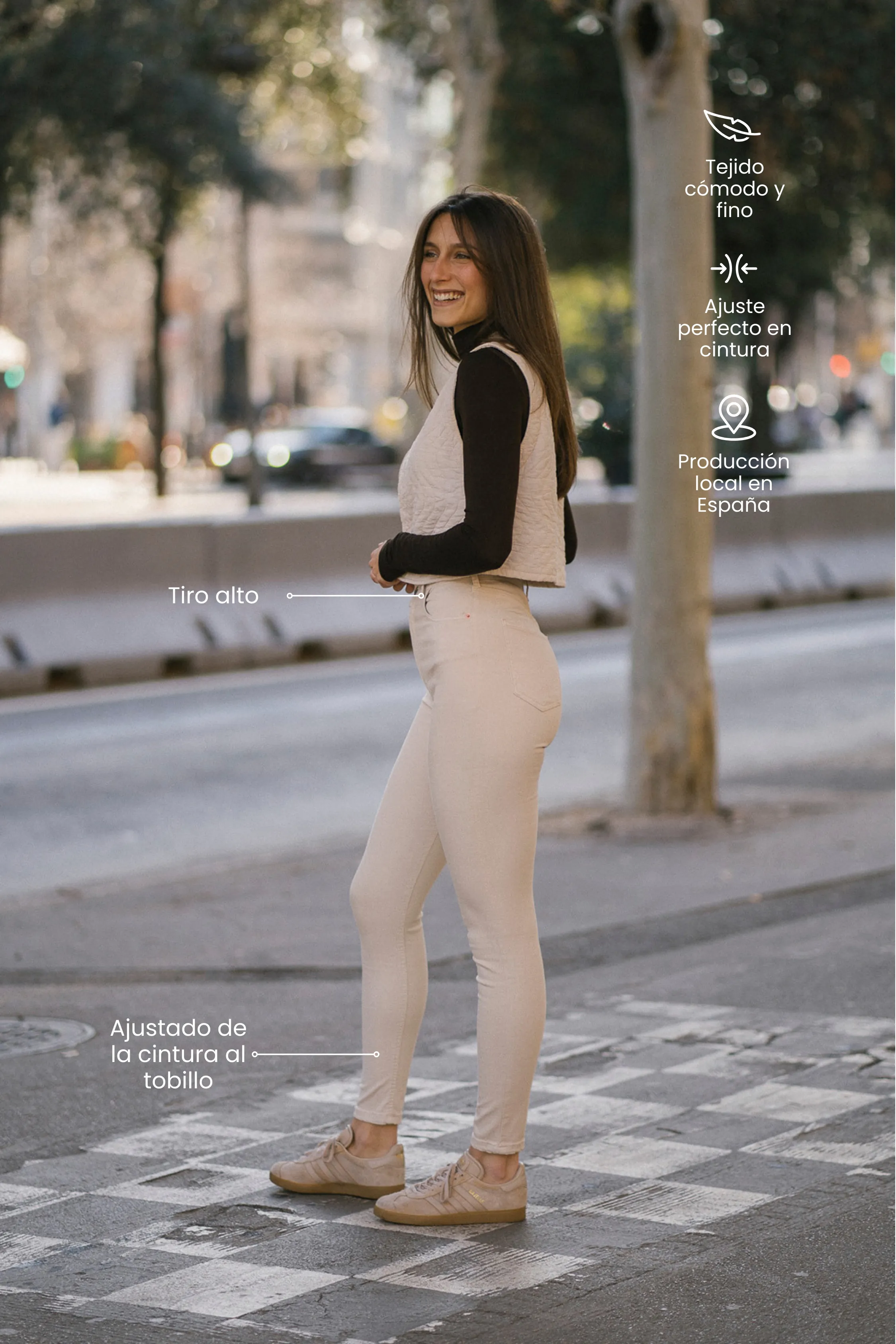 SKINNY HIGH RISE - BEIGE