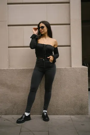 SKINNY HIGH RISE - GREY