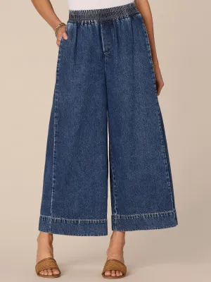 Skyrise Cropped Wide Glider Jeans with Pleating