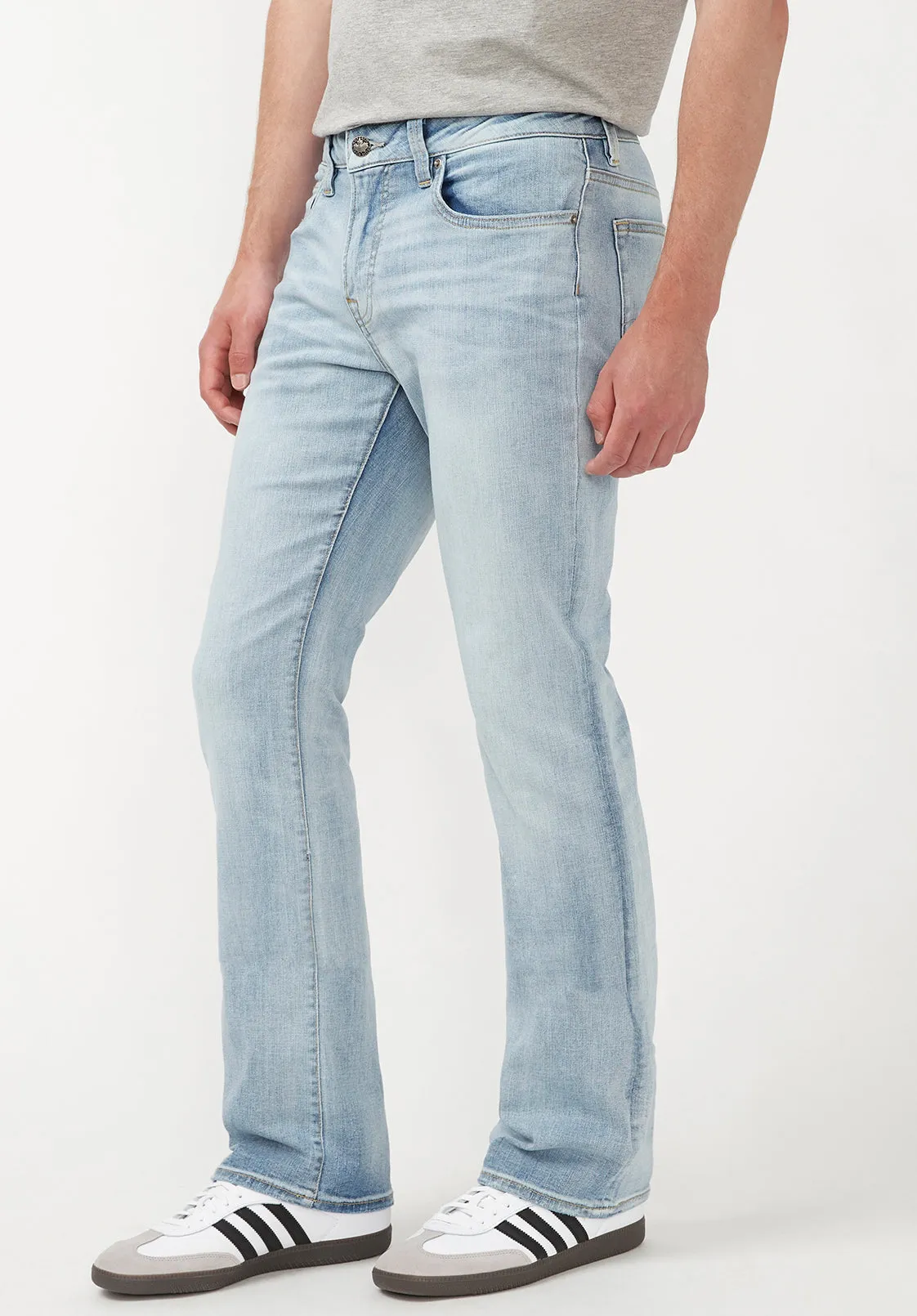Slim Boot King Men's Jeans in Crinkled Bleached Blue - BM22791
