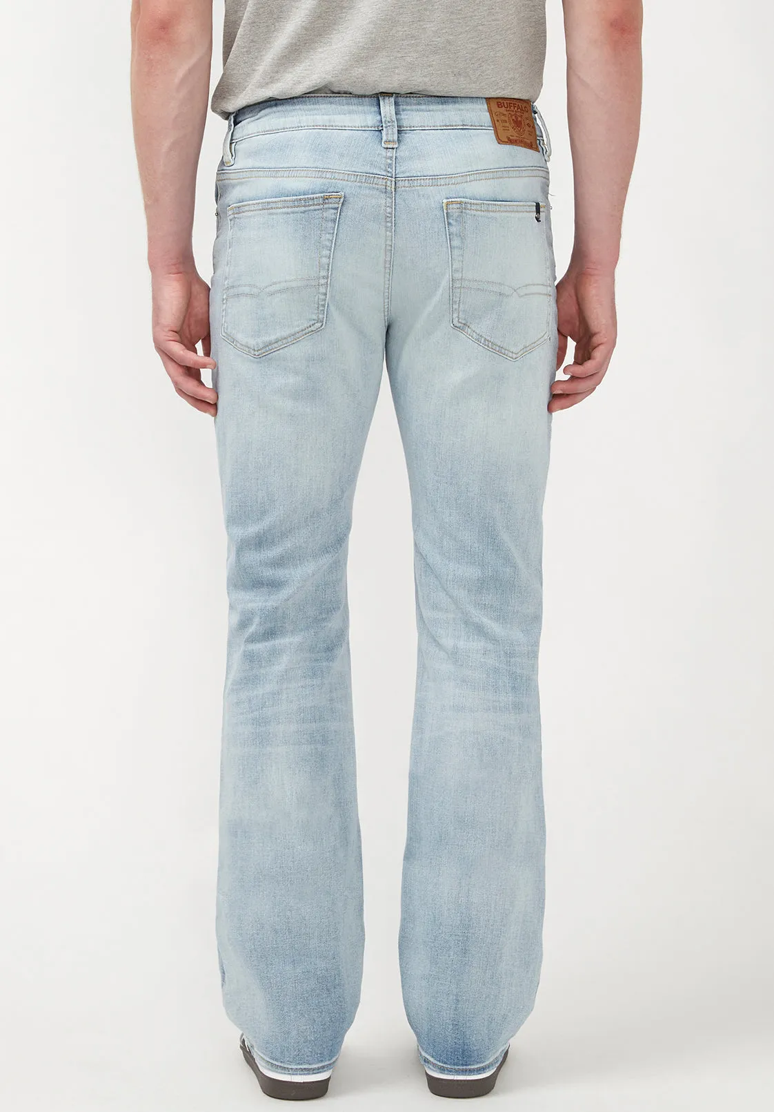 Slim Boot King Men's Jeans in Crinkled Bleached Blue - BM22791